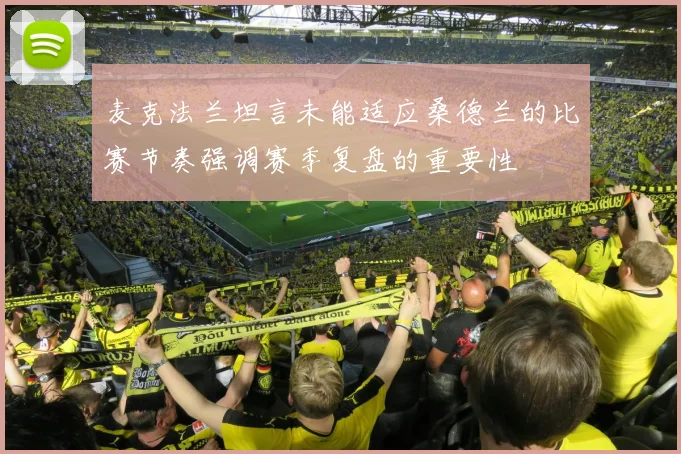 麦克法兰坦言未能适应桑德兰的比赛节奏强调赛季复盘的重要性